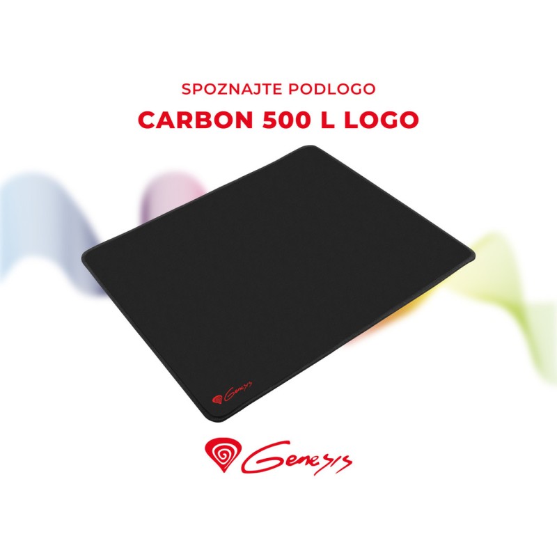 Podloga za miško GENESIS CARBON 500 L LOGO, vodoodporna, 400x330
