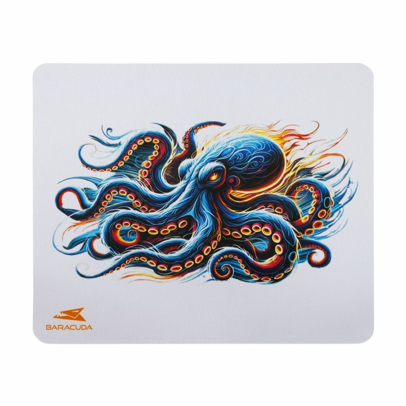 Podloga za miško BARACUDA OCTOPUS, bela