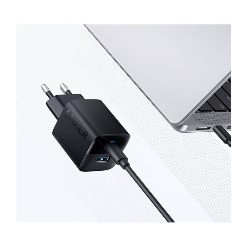 Polnilec Anker 323 USB-A/C, 33W, bel, A2331G21