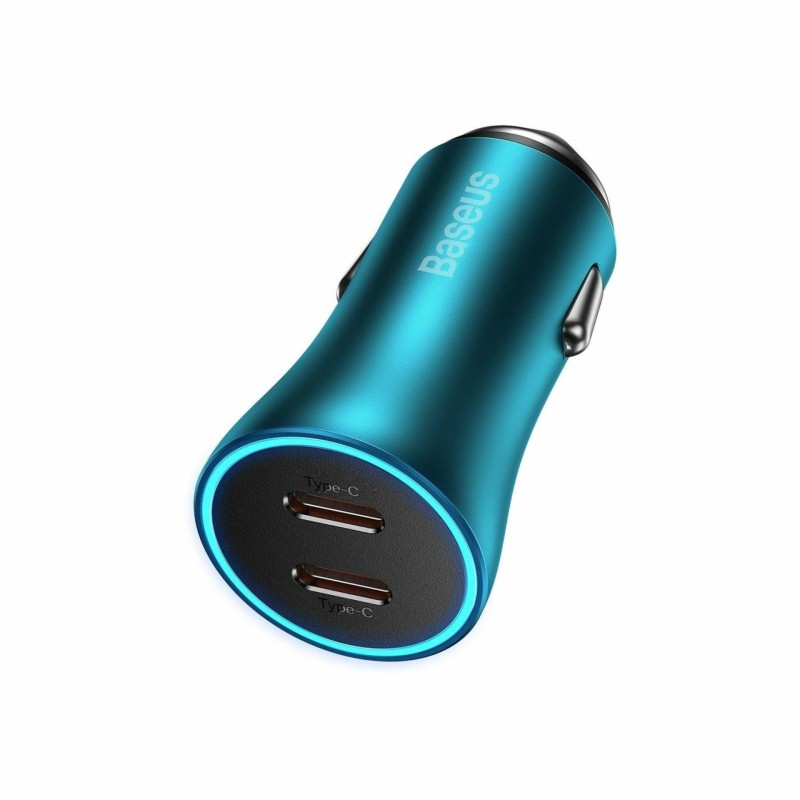Avtomobilski polnilec Baseus CGJP000003, 2x USB-C PD QC, moder