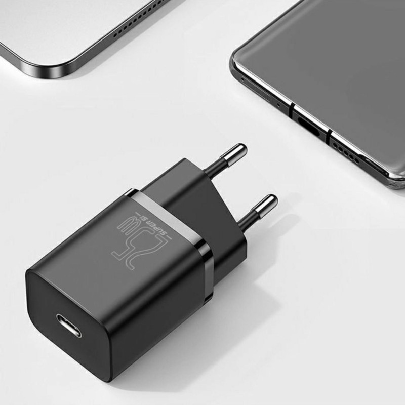 Polnilec Baseus CCSP020101, 25W QC, USB-C, črn