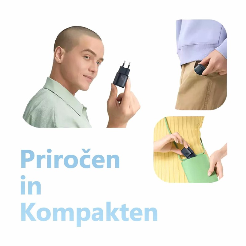 Polnilec Baseus PicoGo, 45W QC PD, USB-C, kozmik črna