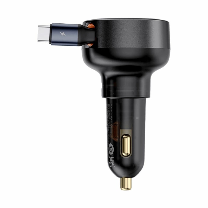 Avtomobilski polnilec Baseus Enjoyment Pro, 60W PD QC, USB-C, črm