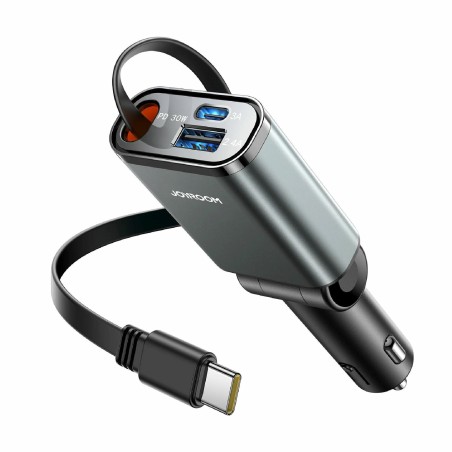 Avtomobilski polnilec Joyroom JR-CCL07, 45W PD QC, USB-A, USB-C, črn