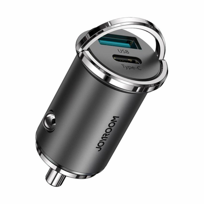 Avtomobilski polnilec Joyroom 45W PD QC, USB-A, USB-C, črn