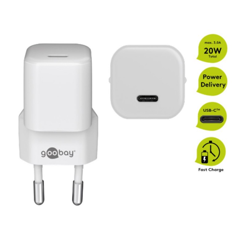 Polnilec GOOBAY 20W USB-C 5V, bel