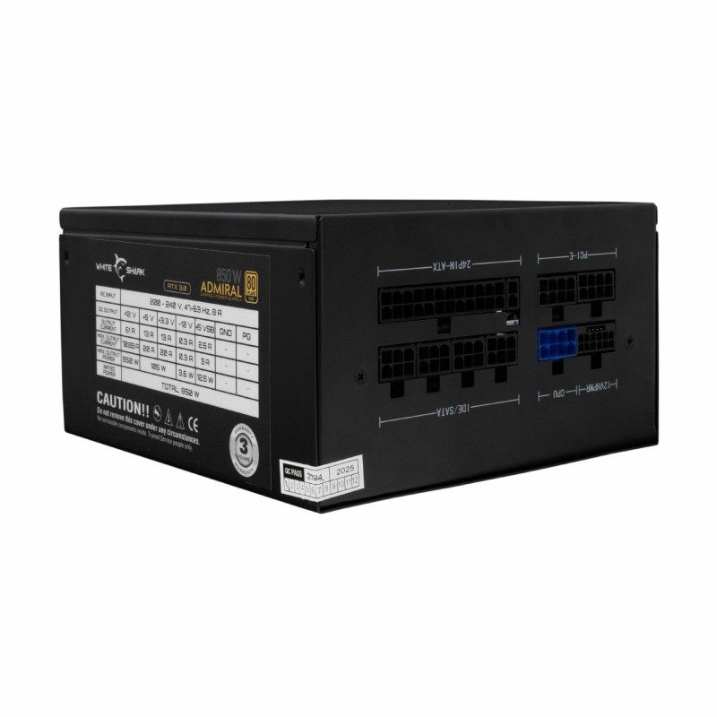 Napajalnik WHITE SHARK ADMIRAL GPSU-850W, 80 Plus Gold, modularni