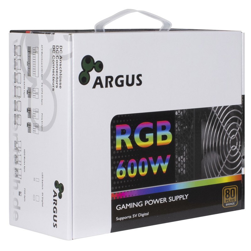 Napajalnik 600W Inter-Tech Argus RGB-600W II 80 Plus Bronze