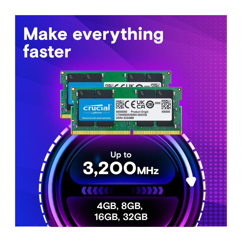 Pomnilnik SODIMM DDR4 32GB 3200 Crucial CT32G4SFD832A