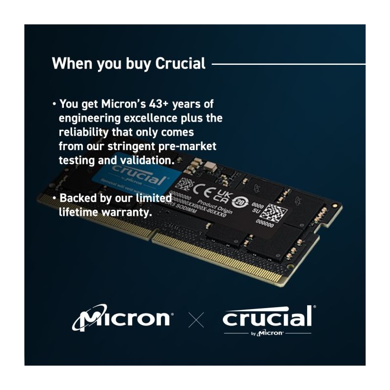 Pomnilnik SODIMM DDR5 16GB 5600MHz Crucial, CT16G56C46S5