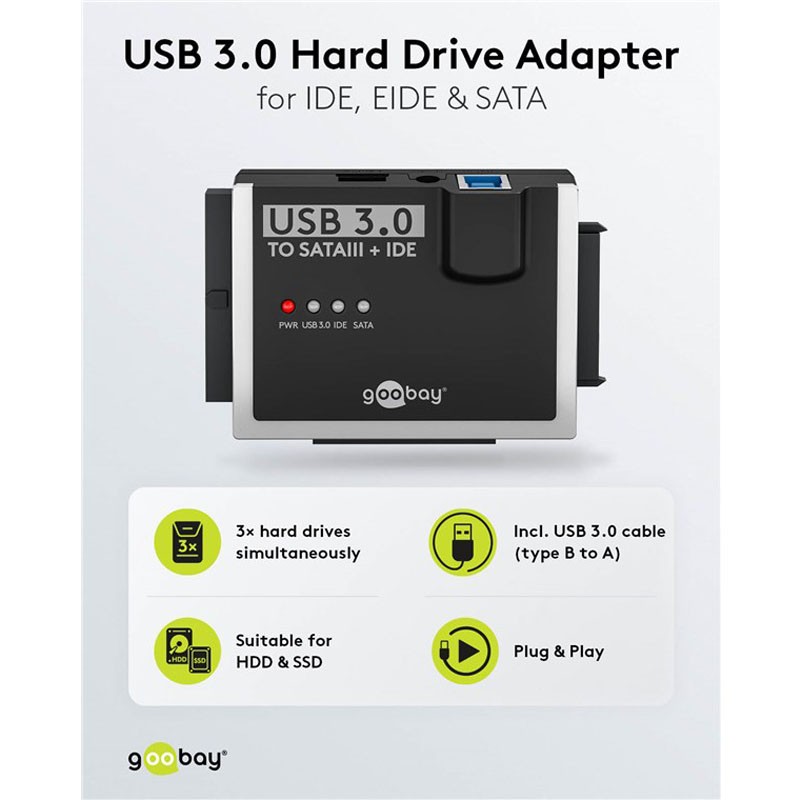 Adapter za IDE in SATA diske GOOBAY, USB 3.0