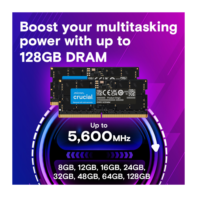 Pomnilnik DDR5 32GB (2x16GB) 5600MHz Crucial CT2K16G56C46S5