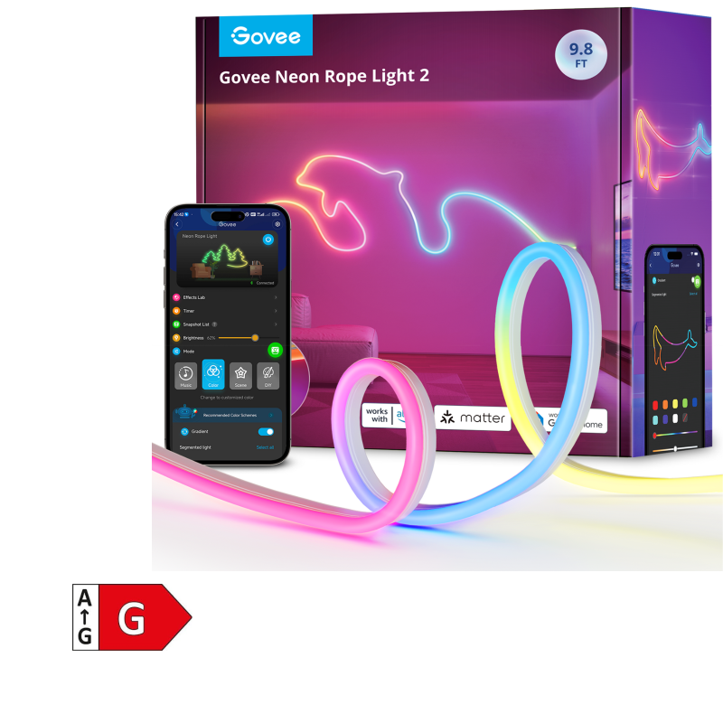 Svetlobni trak Govee Neon Rope, 3 m