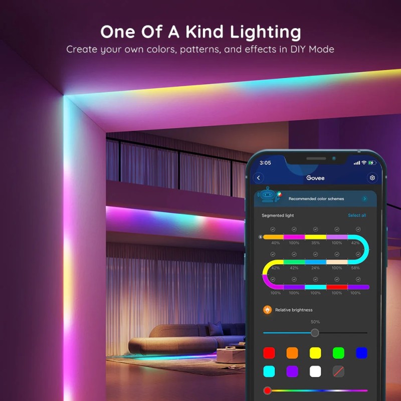 LED trak GOVEE RGBIC Basic Wi-Fi + Bluetooth, 5m