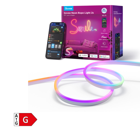 Svetlobni trak GOVEE Neon Rope 2S, 4m bel