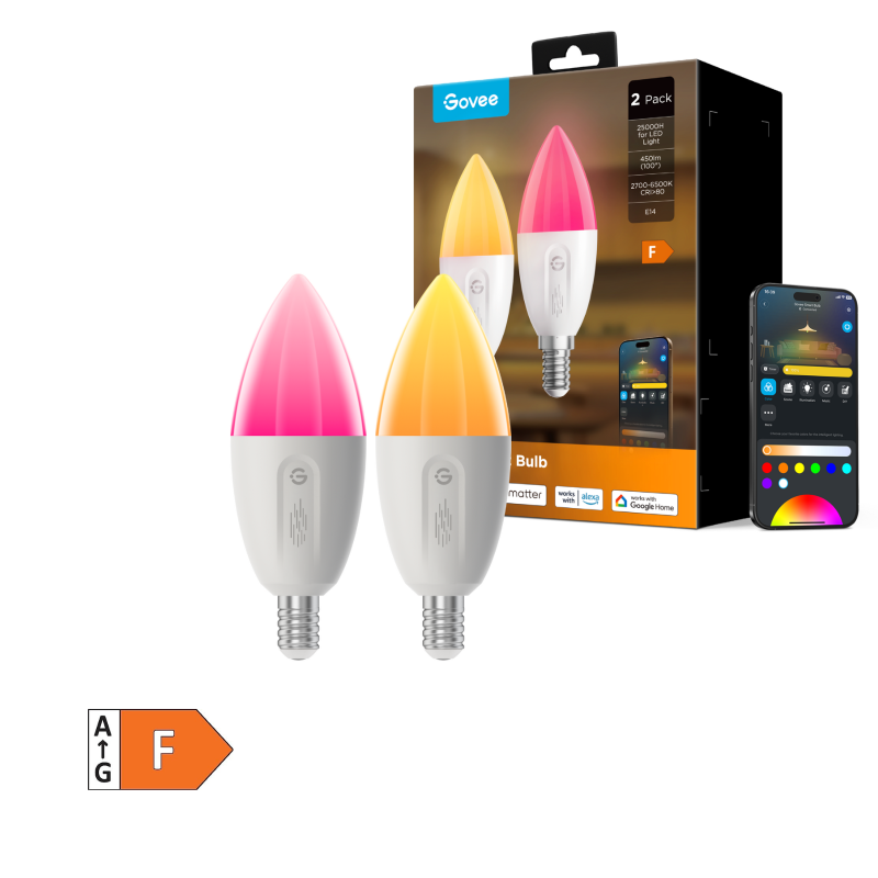 Pametna LED žarnica GOVEE, RGBWW, E14, 2-pack