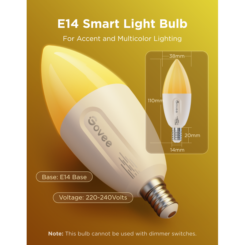 Pametna LED žarnica GOVEE, RGBWW, E14, 2-pack