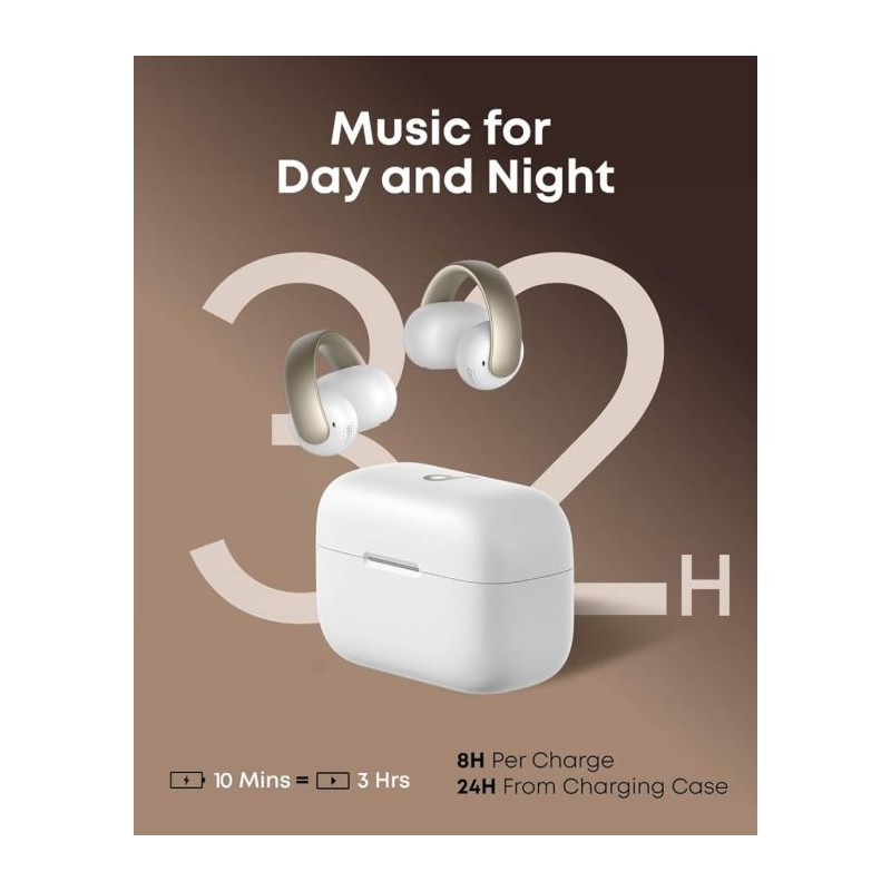 Slušalke Anker Soundcore AeroClip, bele