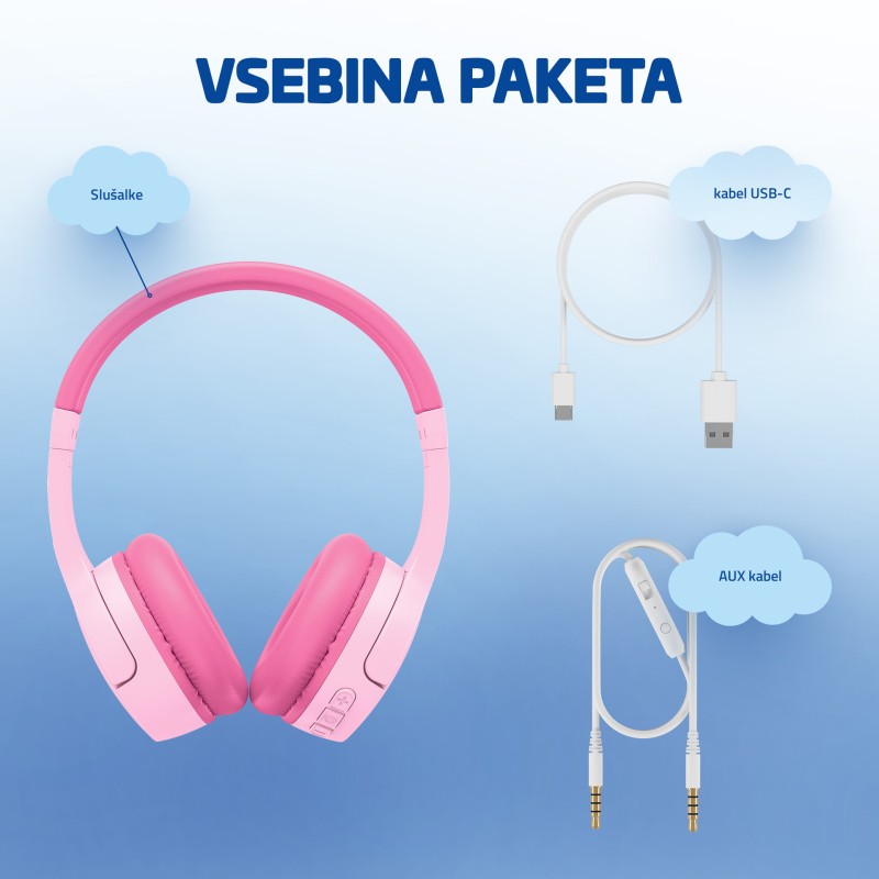 Slušalke LAMAX BaseKid1, roza