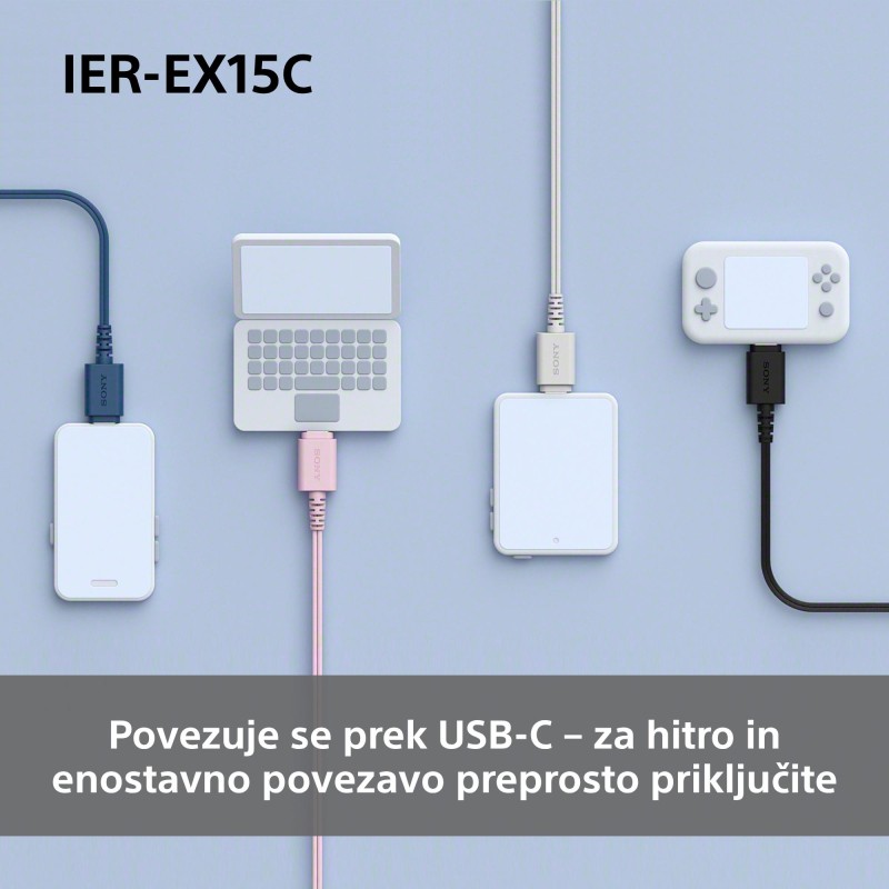 Slušalke SONY IER-EX15C, črne
