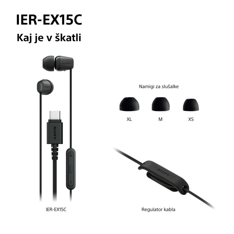 Slušalke SONY IER-EX15C, bele