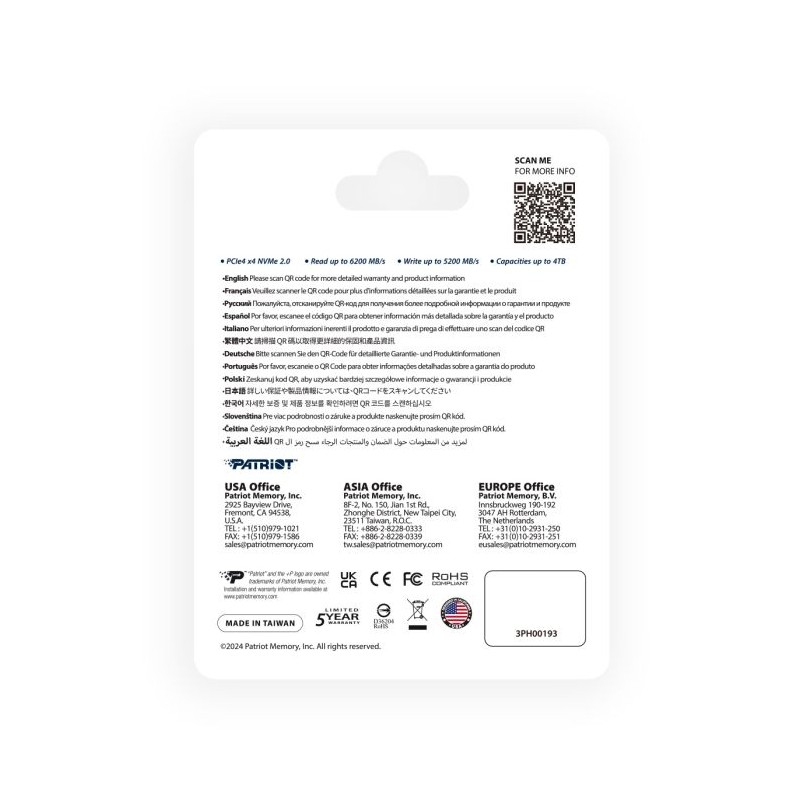 SSD disk 2TB M.2 NVMe Patriot P400 V4, P400VP2TBM28H