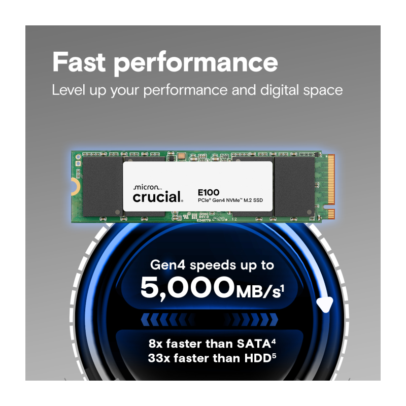 SSD disk 2TB M.2 NVMe Crucial E100