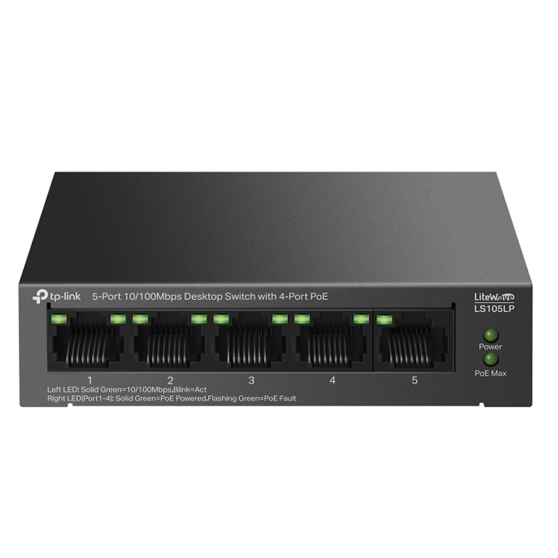 Stikalo (switch) TP-LINK LS105LP, 5-port 10/100Mbps, 4xPoE