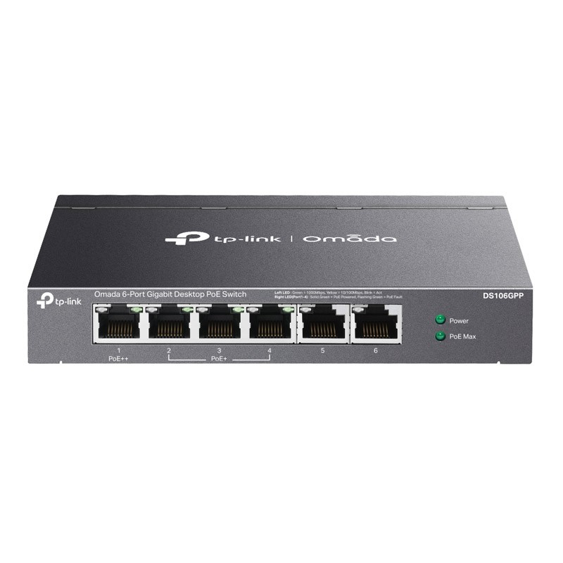 Stikalo (switch) TP-LINK Omada DS106GPP, 6-port, PoE+