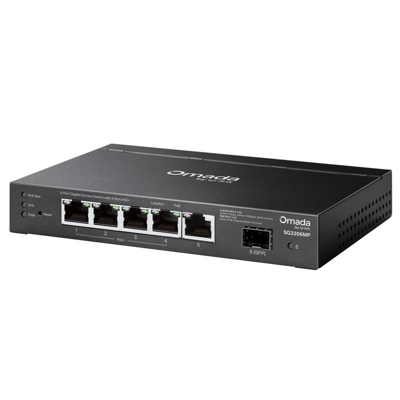 Stikalo (switch) TP-Link Omada SG2206MP, 6-port, PoE+, SFP