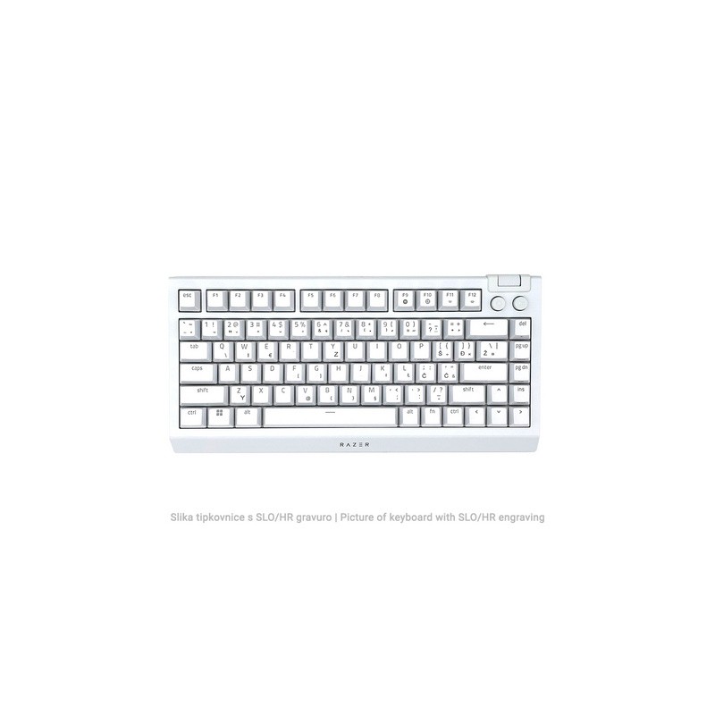 Tipkovnica Razer BlackWidow V4 75%, US SLO g., bela