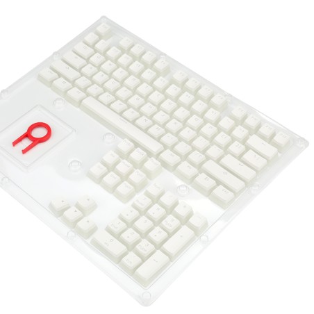 Tipke RedRagon Scarab 130, dvojno brizgane, bele