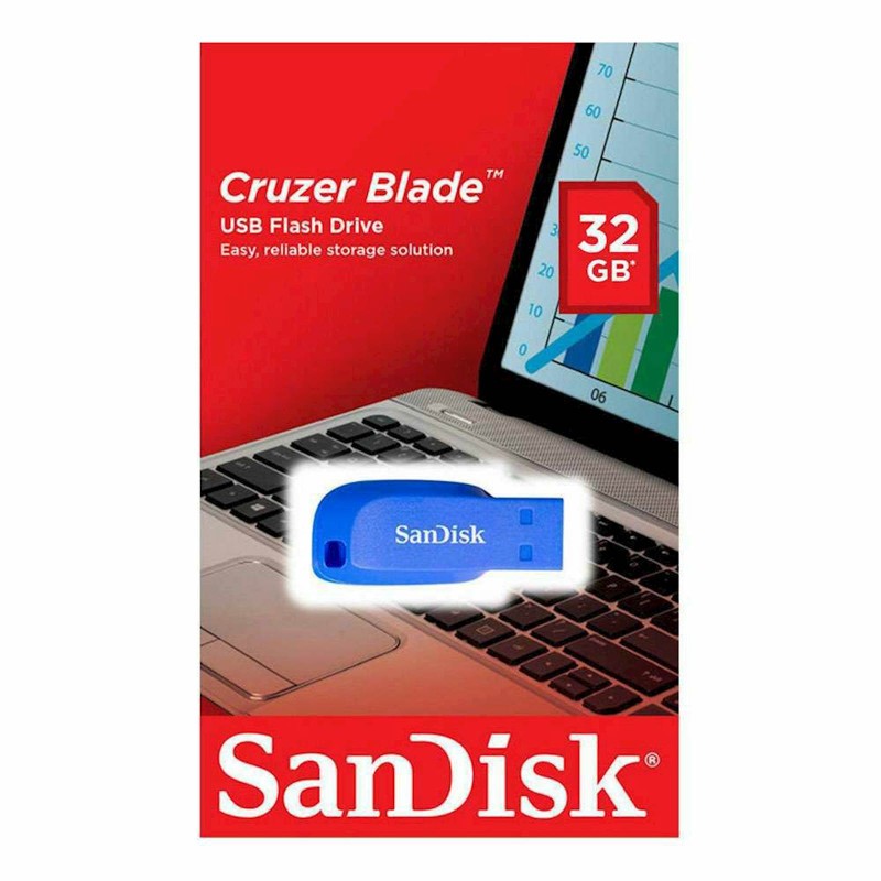 USB ključek 32GB SanDisk CRUZER BLADE, moder
