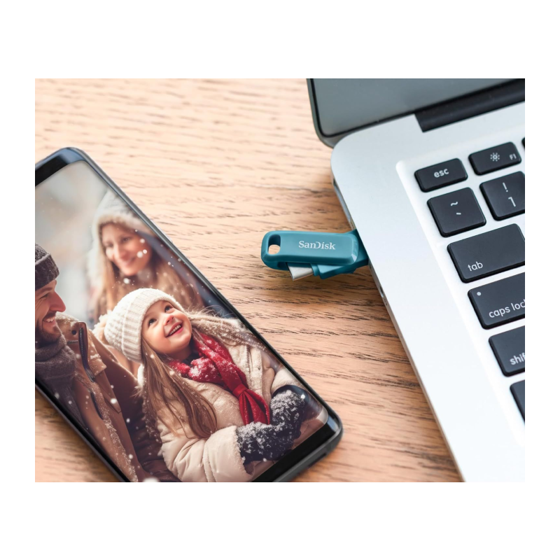USB ključek 128GB SanDisk Ultra Dual GO, moder