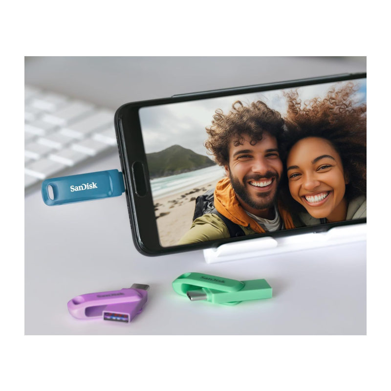 USB ključek 128GB SanDisk Ultra Dual GO, moder