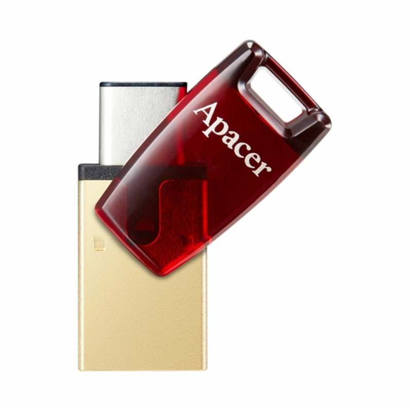 USB ključek 64GB APACER AH180, 3.1 tip-C, rdeč, OTG