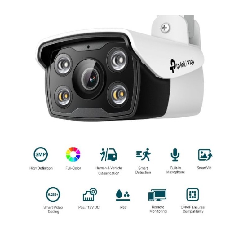 IP kamera TP-LINK VIGI 3MP zunanja Full-Color Bullet mrežna kamera C330 6mm