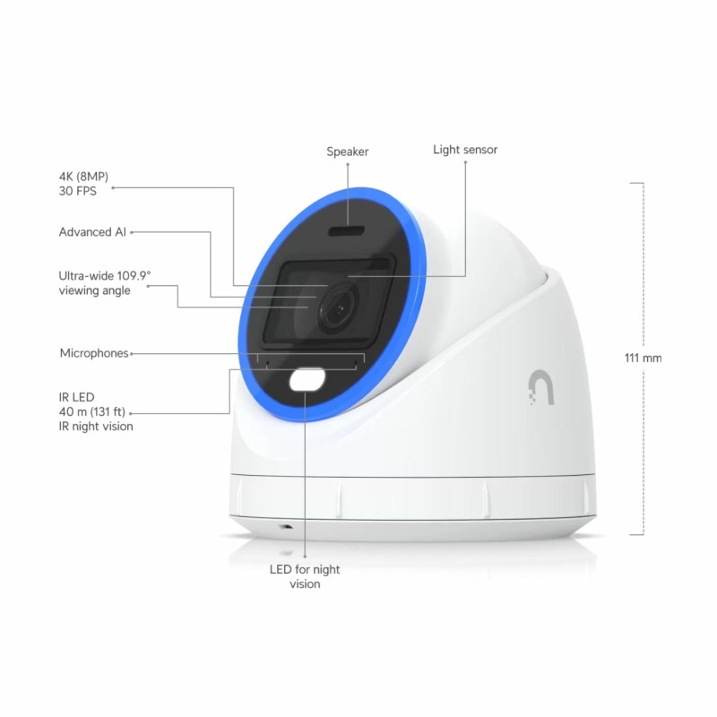 IP kamera Ubiquiti UVC-AI-Turret-W, 8.0MP, zunanja, bela