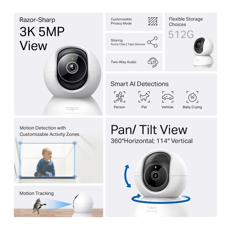IP kamera TP-LINK Tapo C230, 5MP, notranja