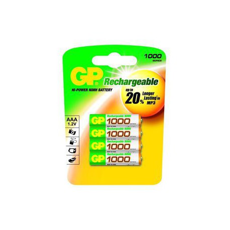 Baterija GP 4xAAA Ni-Mh 1,2V 1000mAh polnilna