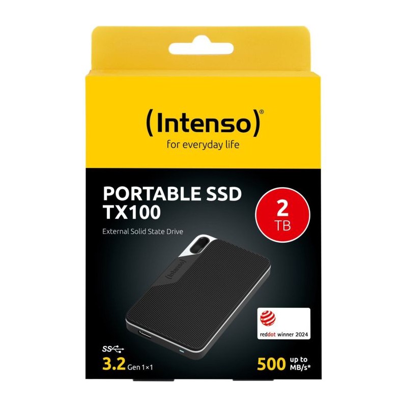 Zunanji disk SSD 2TB Intenso TX100, USB 3.2, črn