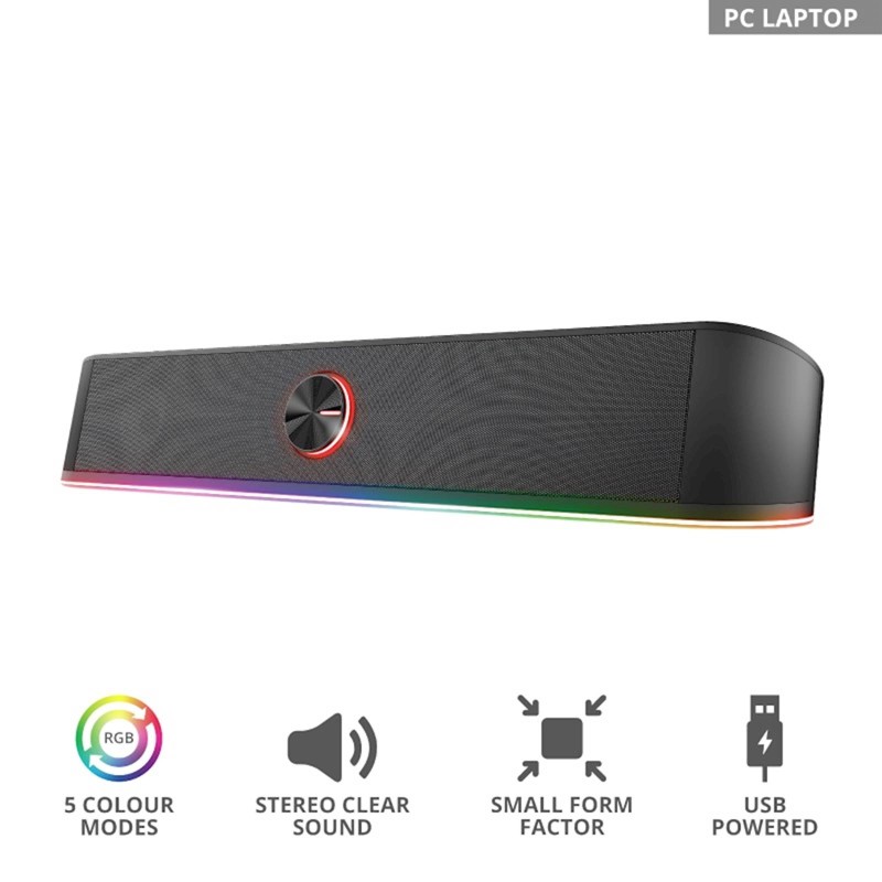 Soundbar Trust GXT619 Thorne RGB, črn