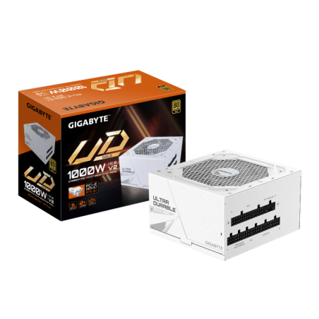 Napajalnik Gigabyte UD1000GM PG5 V2 ICE, 1000W, 80 Plus Gold, modularni, bel