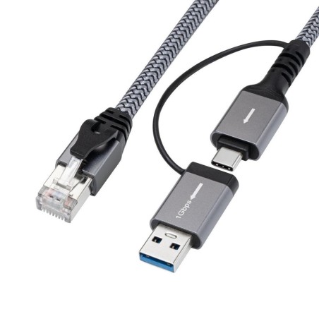 Kabel MicroConnect RJ45 - USB-A/C, 1m