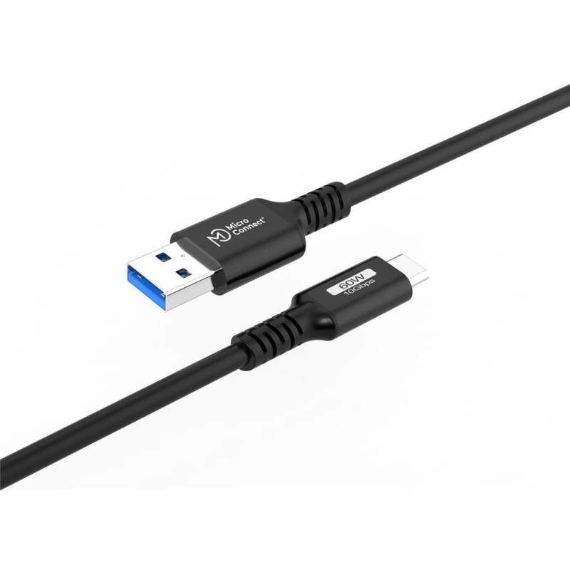 Kabel MicroConnect USB C-A 3.2 Gen2 60W, 10Gbps, 0.25m