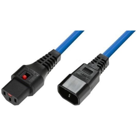 Kabel MicroConnect C13 IEC Lock - C14, 1m, moder