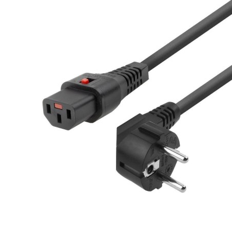 Kabel MicroConnect EL249S Schuko CEE 7/7 M (kotni) - C13 IEC Lock, 1m, črn