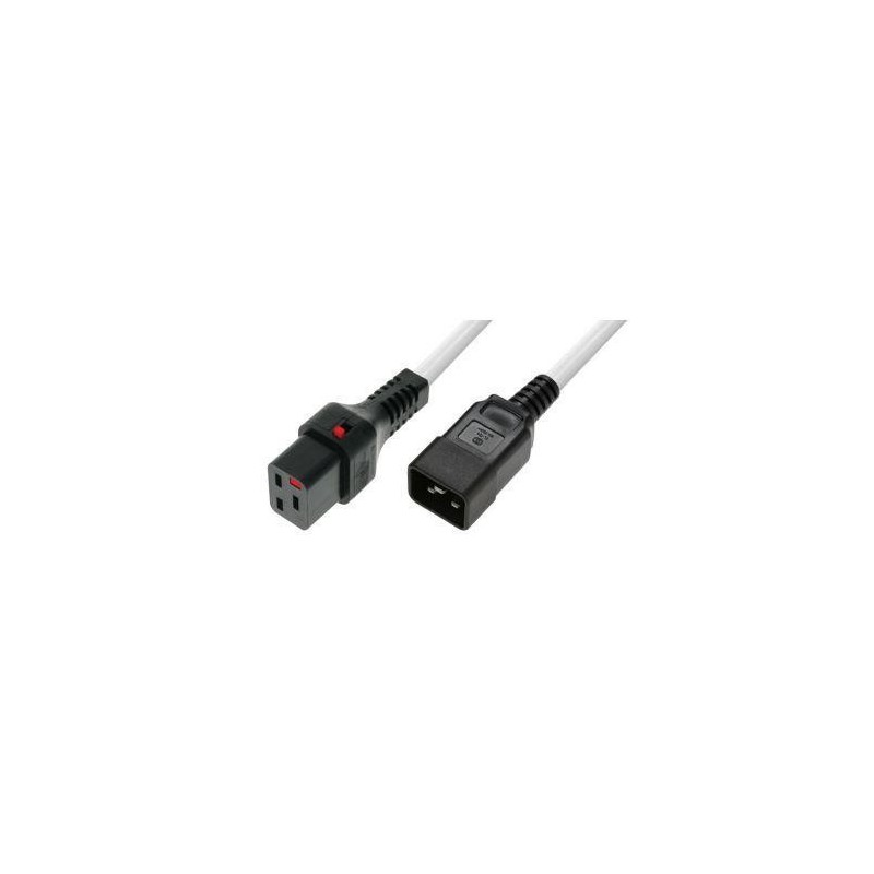 Kabel MicroConnect C19 IEC Lock - C20, 1m, bel