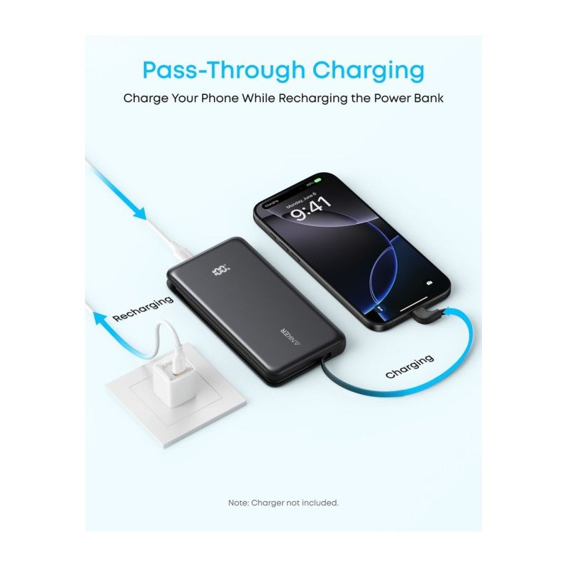 Prenosna baterija Powerbank Anker Zolo A110DH11, 10000 mAh, črn
