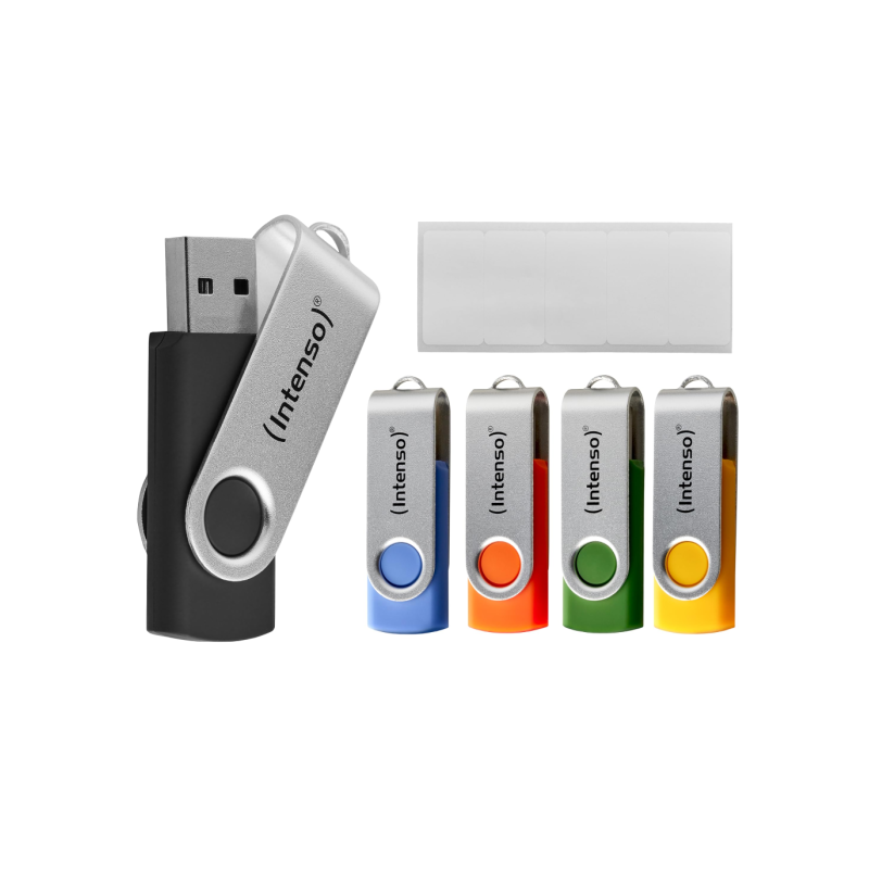 USB kjučki 5x64GB Intenso Basic Line, USB 2.0, barvni